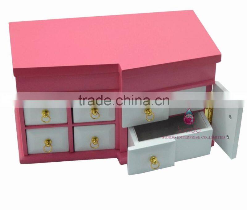 cute pink jewelry gift cabinet with mirror