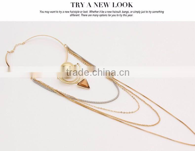 New Design Fashion Crystal Necklaces Women Luxury Statement Diamond Necklace Jewelry SKA8455