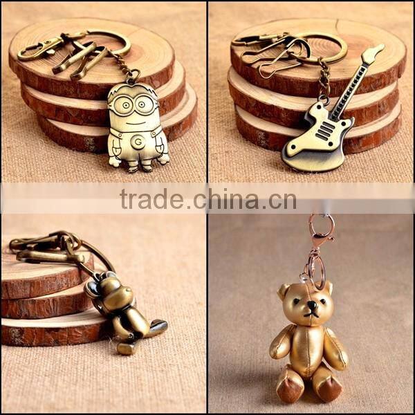 Hot Sale Fashion Custom Metal Cartoon Keychain With Pendant Keyring KC13193