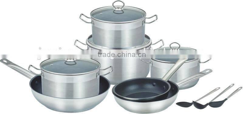 15pcs set of stainless steel non-stick wholesale prima cookware and kitchenware