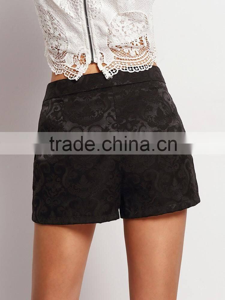 Alibaba Garment Wholesale Jaquard Fabric Women Shorts