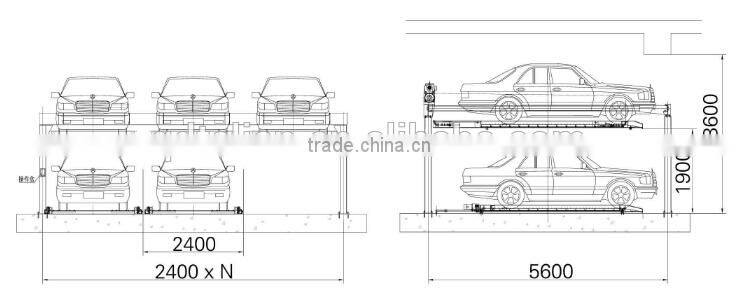 intelligent PLC control underground lift-sliding automated puzzle car parking two layers