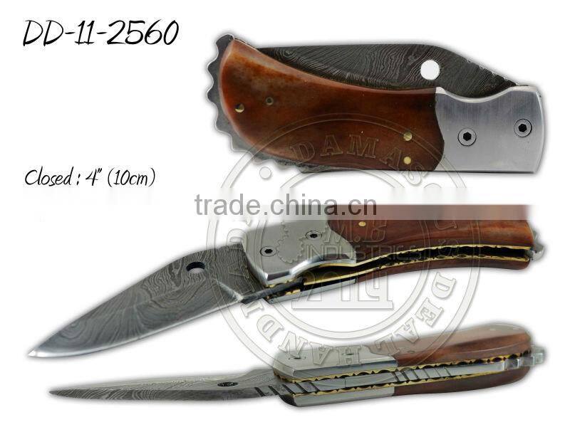 Damascus Steel Folding Knife DD-11-2560