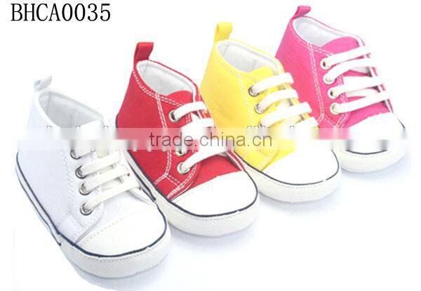 china supplier blue denim high-top canvas baby sneaker shoes