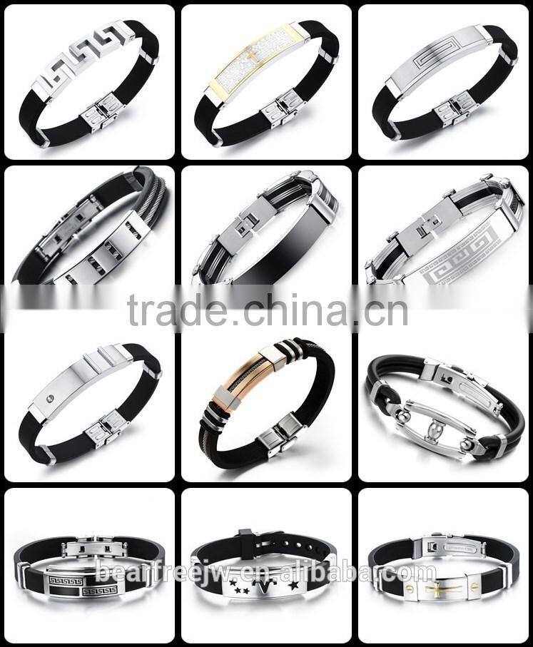 Mens Womens Stainless Steel ID Bracelet Engraved "Pride" for Gay & Lesbian Silicone Chain Black