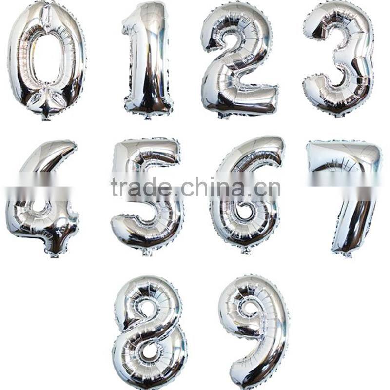 middle size 30 inch number balloon shiny gold color foil balloons for party decoration globos