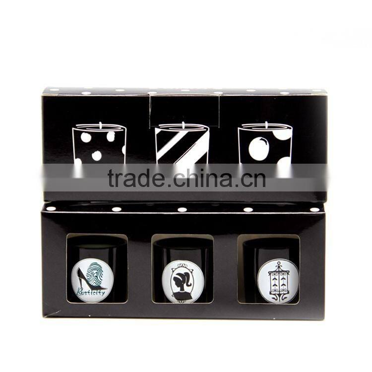 unique scented candle matte black glass jars