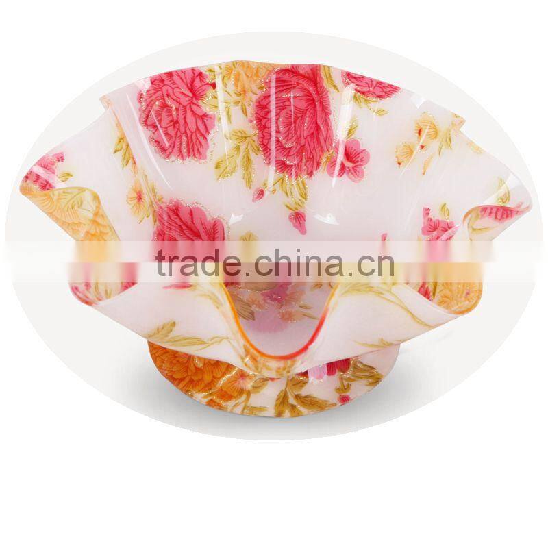 Wholesale High Foot Round Tranparent Acrylic Fruit Plate
