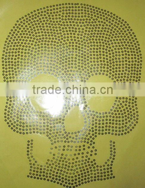 hot fix sequin fabric applique transfer of the garment