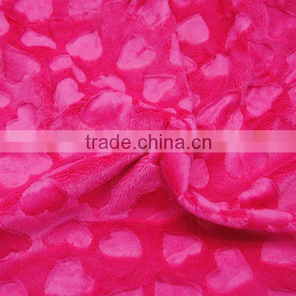 Wholesale 2016 New Fashion Polyester Hot Pink Heart Bubble Fabric