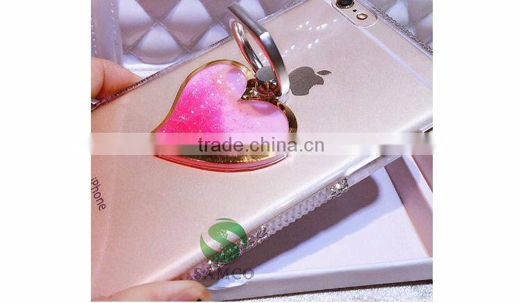 Samco Luxurious Heart Shape Decorative Cell Phone Holder Finger Grip Ring Stand