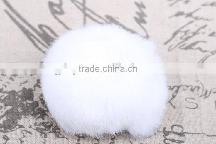 Customize Fashion Colorful Fluffy Ball Keychain / Rex Rabbit Fur Ball