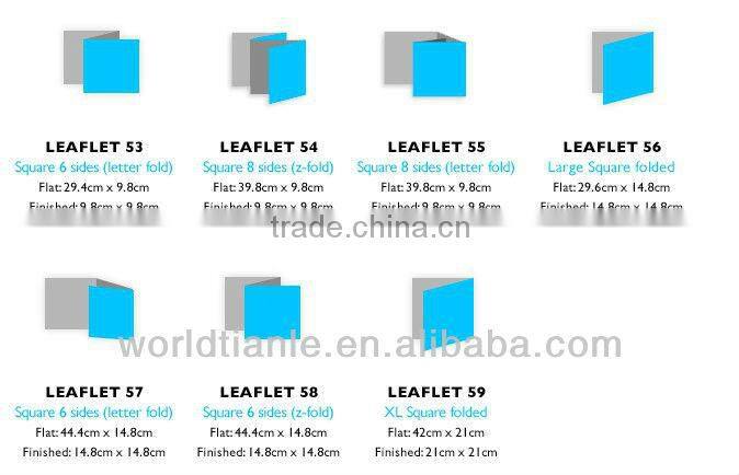 2013 Hot Sales! A4 Size full color printing folded Leaflet for hair dying