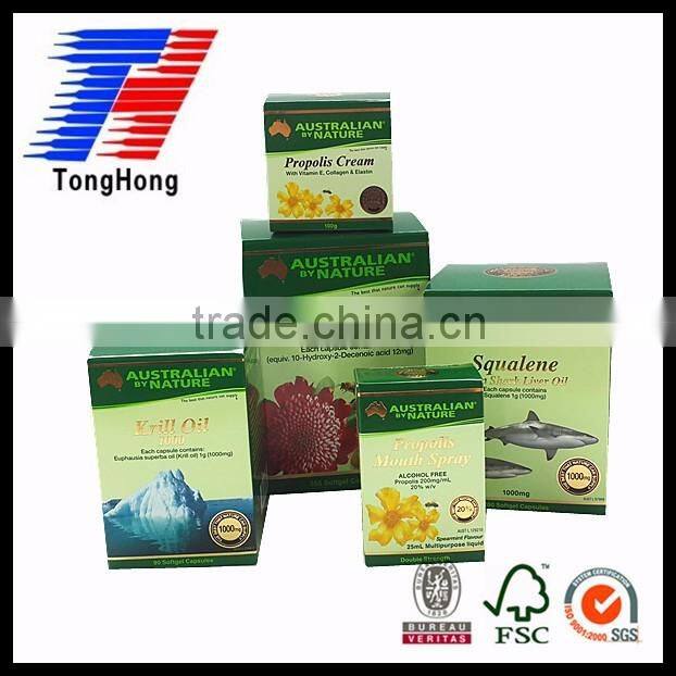 simple automatically at the end of green packaging box for brand health products in Australia