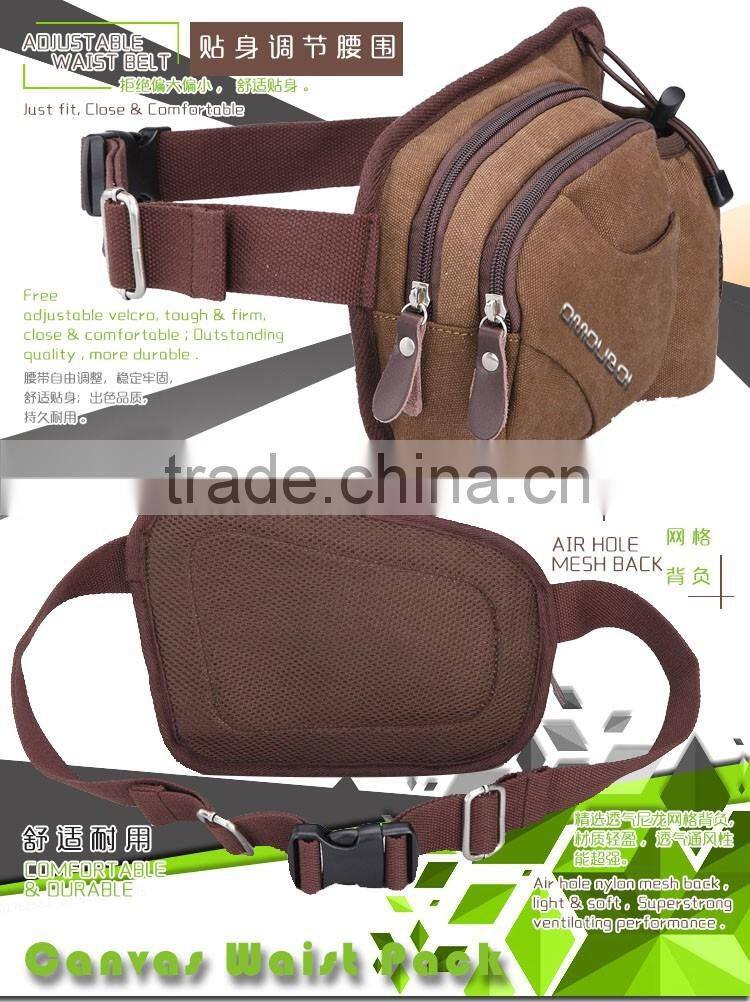 High Quality Multi-function Canvas Bottles & Cans Holster Cross Shoulder & Waist Messenger Bag