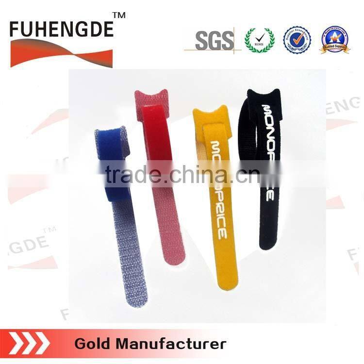 Colorful back to back T shape magic tape cable ties