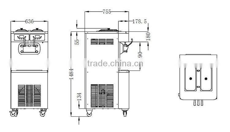 Compared to Carpigiani high quality big capacity soft serve ice cream machine