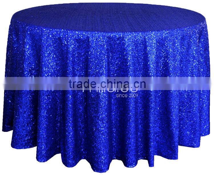 Black sequin 120" round tablecloth