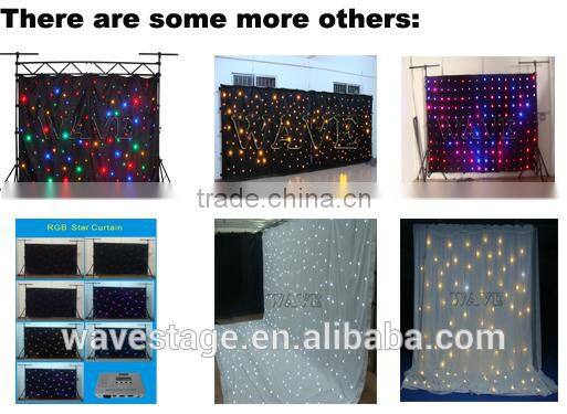 HOT WLK-1P9 Black fireproof Velvet cloth RGB 3 in 1 leds vision curtains star curtain led display led