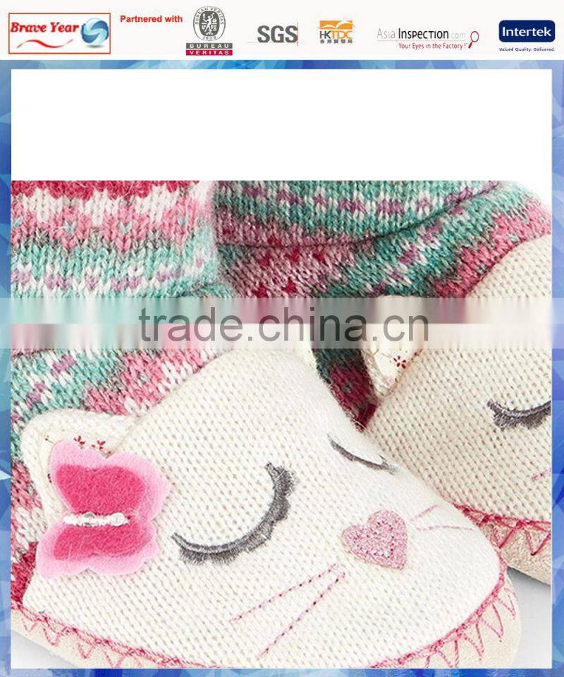 2014 best selling Fairisle cat knit child winter boot
