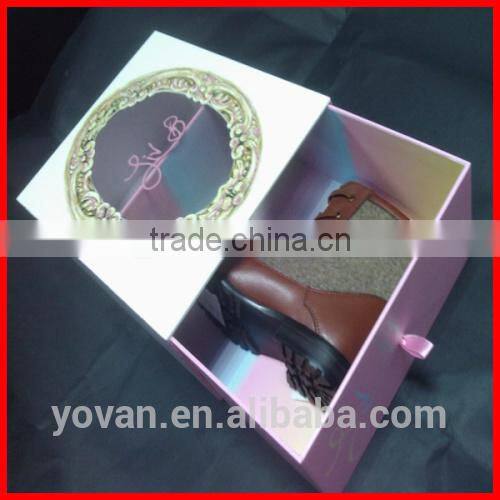 Custom New Design Color Clear Paper Box for shoes High heels and Boot