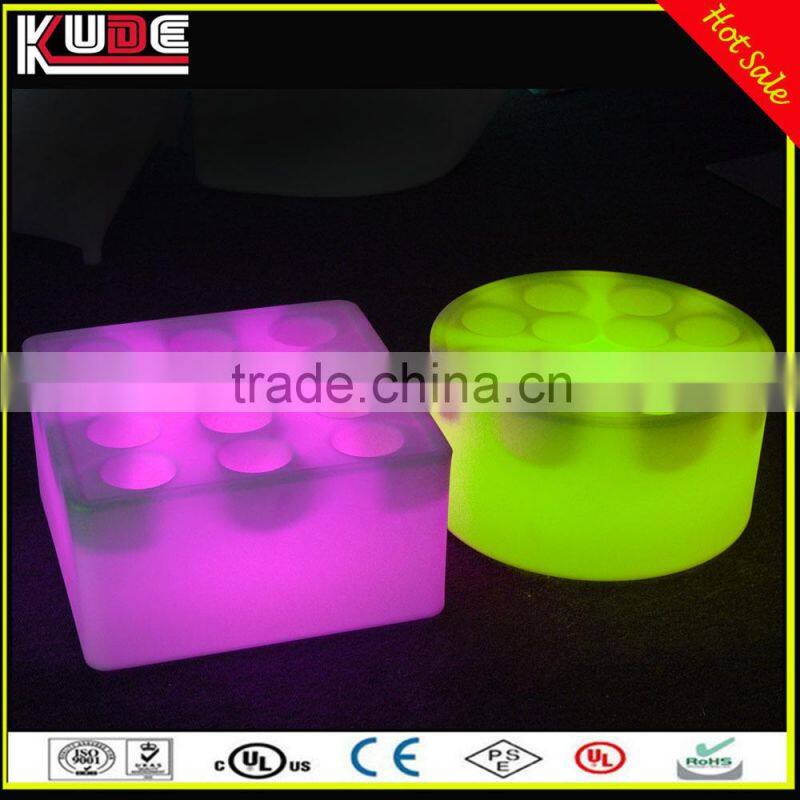 Remote Control 16Colors Flashing LED Cube Wine Holders LED Colors Changing Square Ice Bucket
