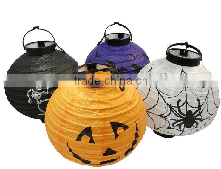 Halloween decoration round led paper lantern custom Chinese paper lantern