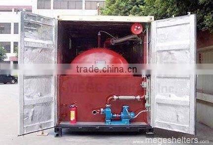 Modified sea container gas and petrol station