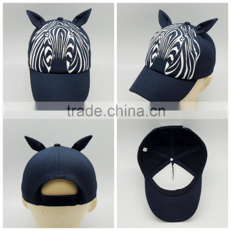 Soft 100% cotton lovely animal zebra children caps