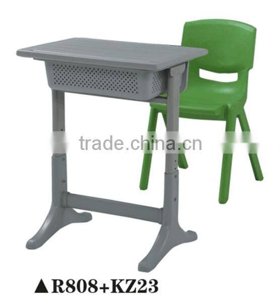 School hexagon plastic double table and chair set N808+KZ03