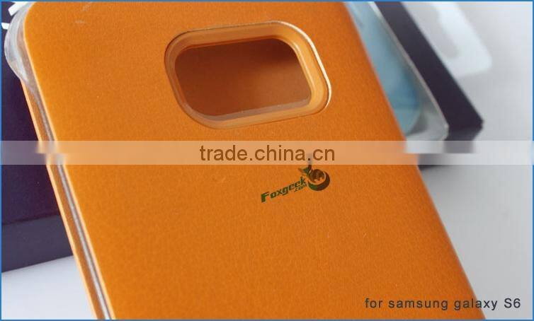 For samsung galaxy s6 case leather case for samsung s6, protective case for samsung galaxy S6