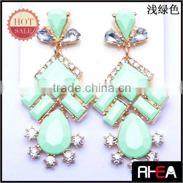 Fashion Colorful Resin Shourouk Alloy Drop Earring