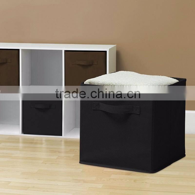 Non-woven Fabrics Foldable Storage Folding Bin Cube Basket Laundry Hamper