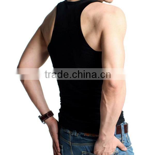 2016 top crop men vest plain white vest tops white cotton loose black top