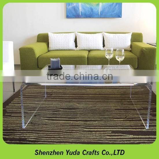 Portable side end coffee table acrylic waterfall nesting table