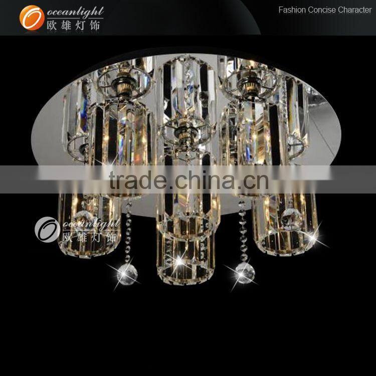 clear crystal ceiling round and square lamp chrome finshed chandelier ceiling lamp for bedroom OM88173