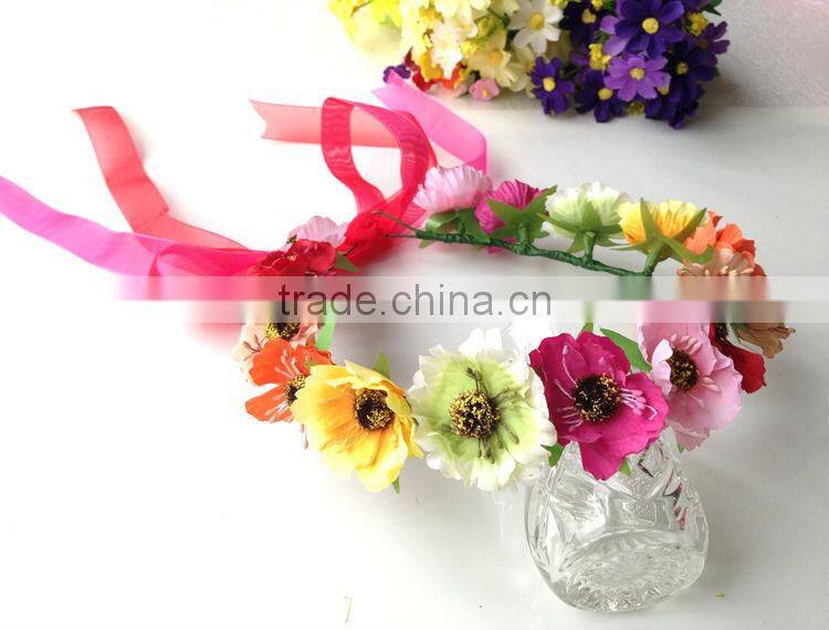 Colorful Flower Head Garland Small Cute Flower 100% Handmade Hawaii Head wreath