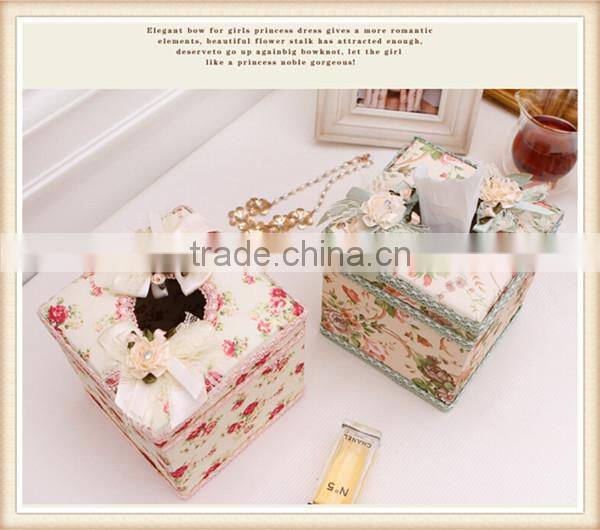Fancy decorative square fabric tissue box