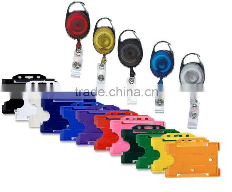 Retractable Pull Badge Reel Zinc Alloy ABS Plastic ID Lanyard Name Tag Card Badge Holder Reels Recoil Belt Key Ring Chain Clips