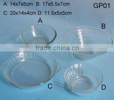High quality transparent glass round plat for dinner