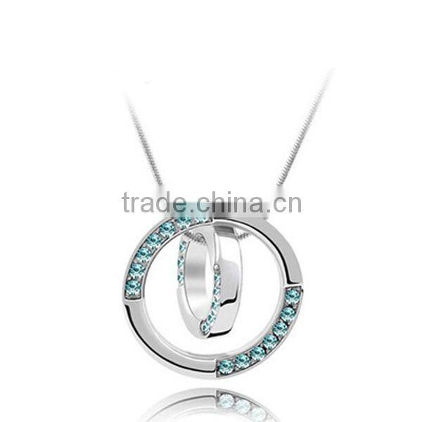 Fashion Double Ring Crystal Necklace