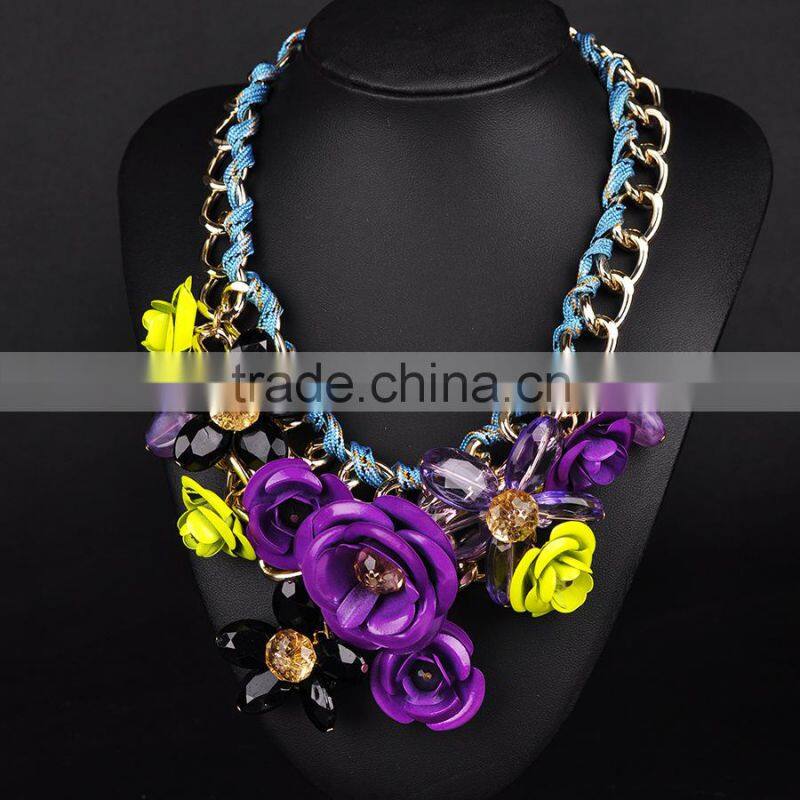 Flower necklace love forever christmas jewelry colored rosary