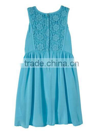 High Quality 100%cotton Patchwork Lace Party Dress Fashion Kids Party Kids Party Wear Girl Dress Ladies Dresses