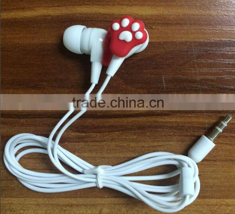 Silicone earphone with embossed logo for gift