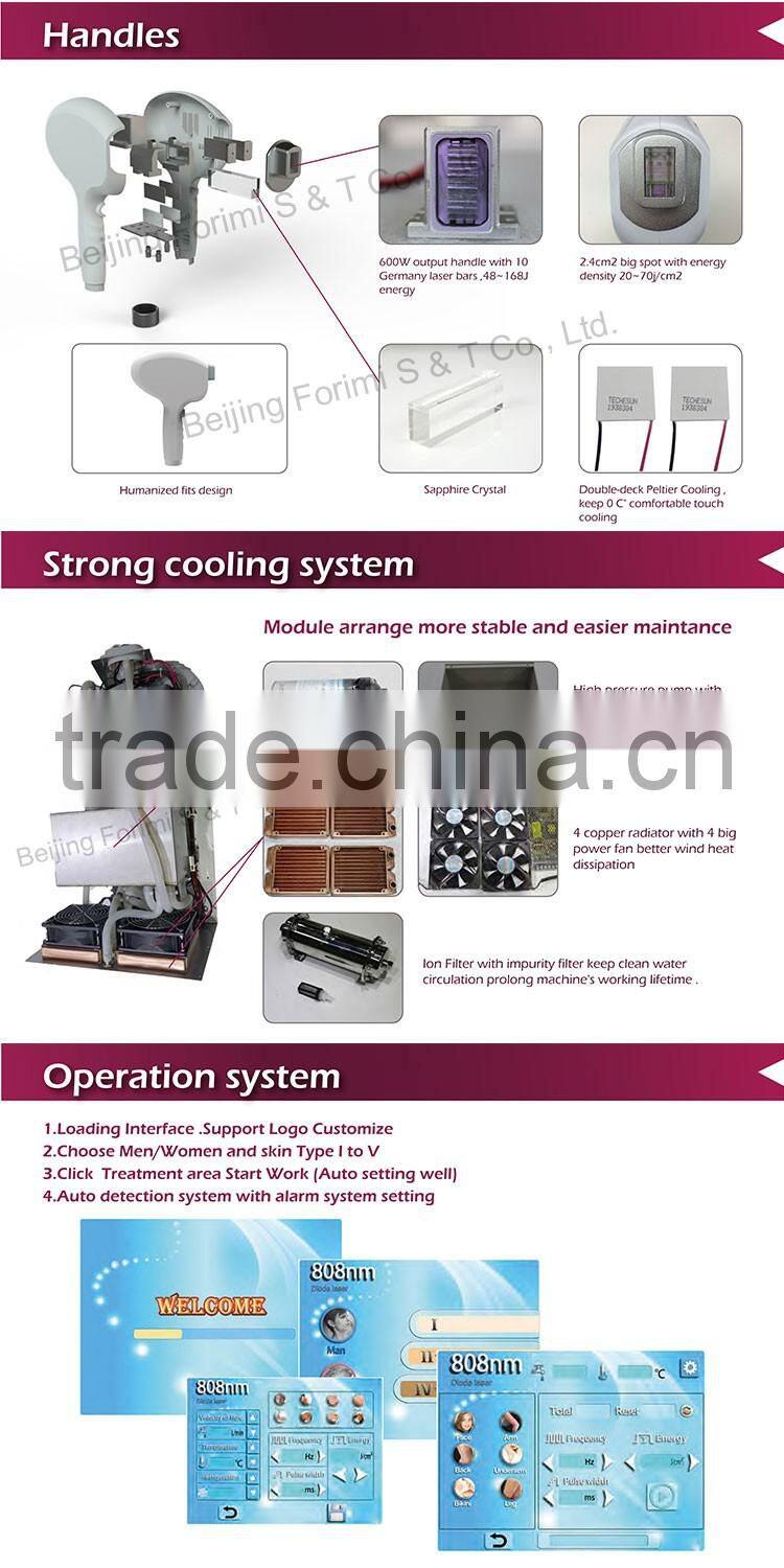 high power unhairing 808nm professional laser diode for whole body depilation