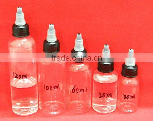 New designed twist cap pen shape unicorn bottle 30ml 60ml 100ml 120ml pet