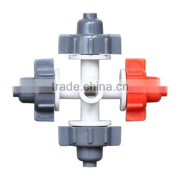 Watering Four Outlet Mister and Fogger Sprinkler Irrigation in Greenhouse and Garden