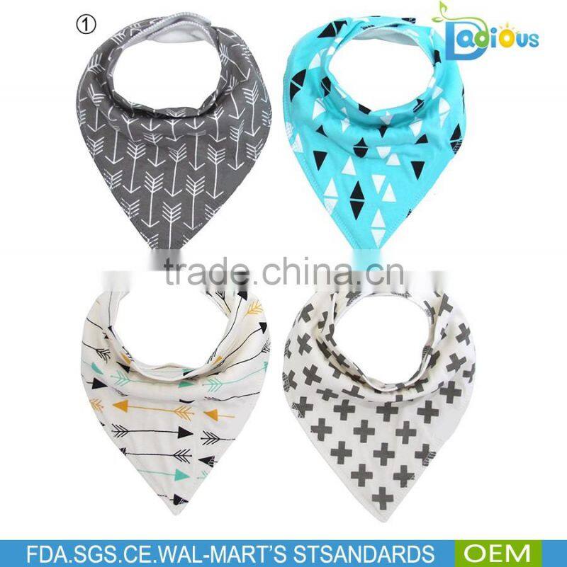Popular European Infant Scarf Dribble Bibs Organic Custom baby cotton bibs