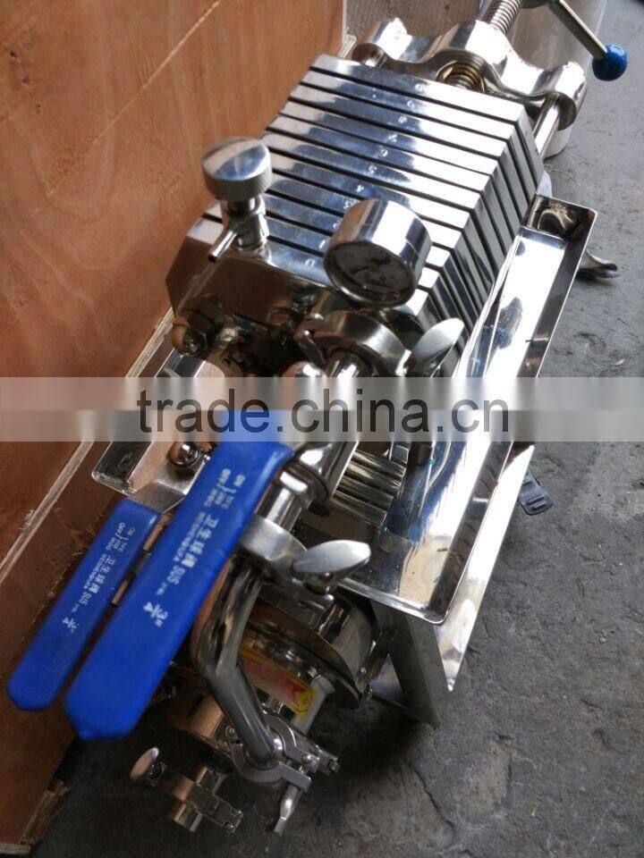 stainless steel SS 304/316 wine plate filter press from wenzhou