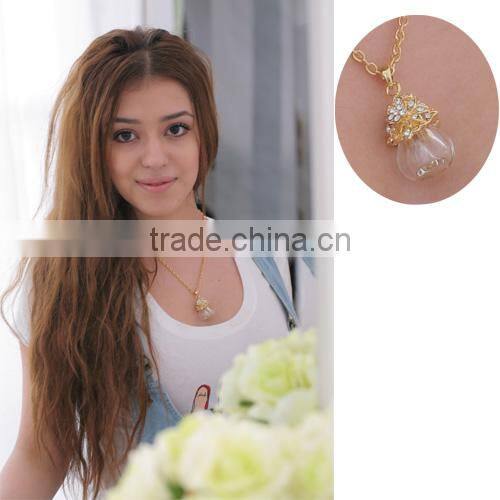 Crochet shaped Perfume bottle jewelry Necklace for women wholesale